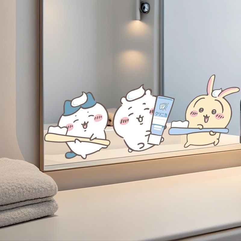 Vanity Home Decor - Stiker Cermin Chiikawa Motif Lucu Perekat
