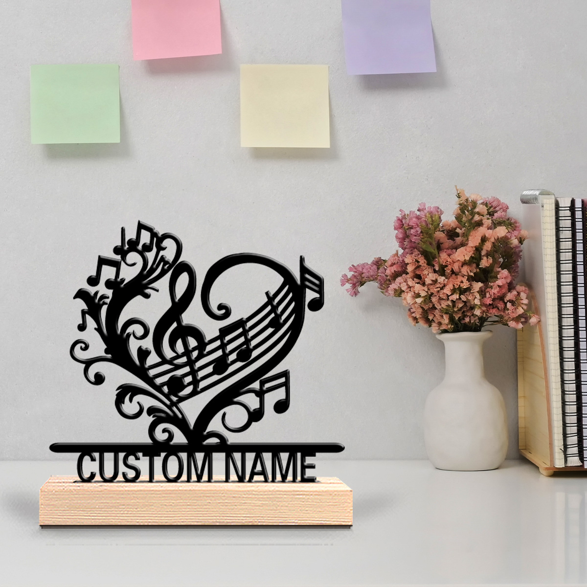 Home Decor Flowers - 1pc Patung Logam Bunga Musik dengan