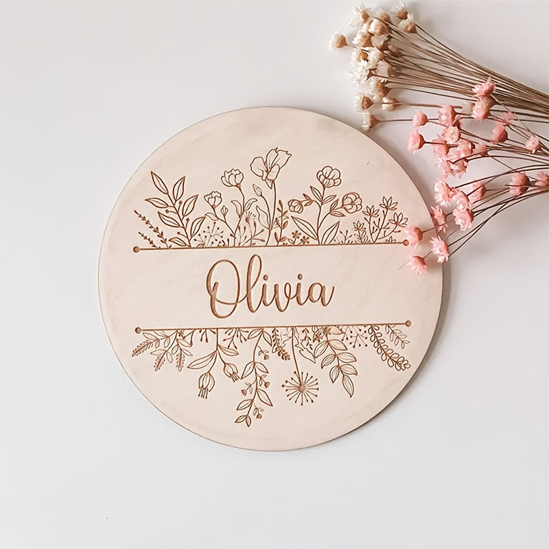 Home Decor Ideas - Plakat Nama Berukir Bunga yang Dipersonalisasi,