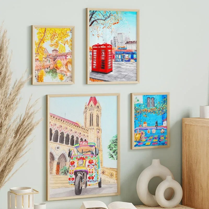 Home Decor Karachi - Poster Seni Dinding Hadiah Perjalanan Pemandangan