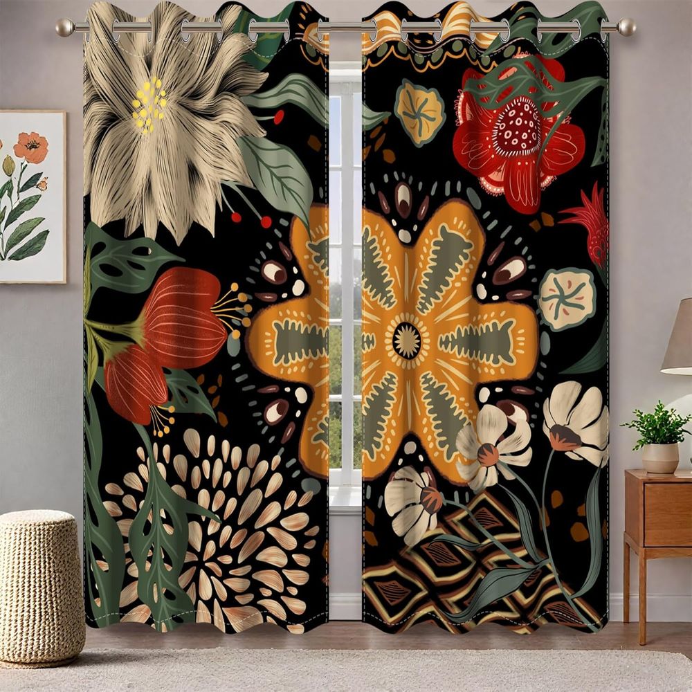 Blackout Curtains - Tirai Blackout Motif Botani untuk Kamar