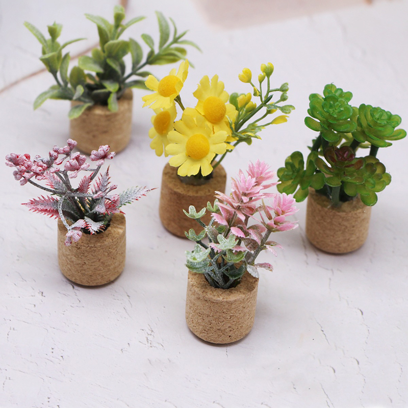 Home Decor Flowers - 1:12 Rumah Boneka Simulasi Tanaman Bunga