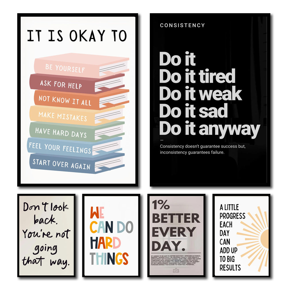 Home Decor Quotes Ideas - Tanpa Bingkai 1 Buah Poster Kutipan