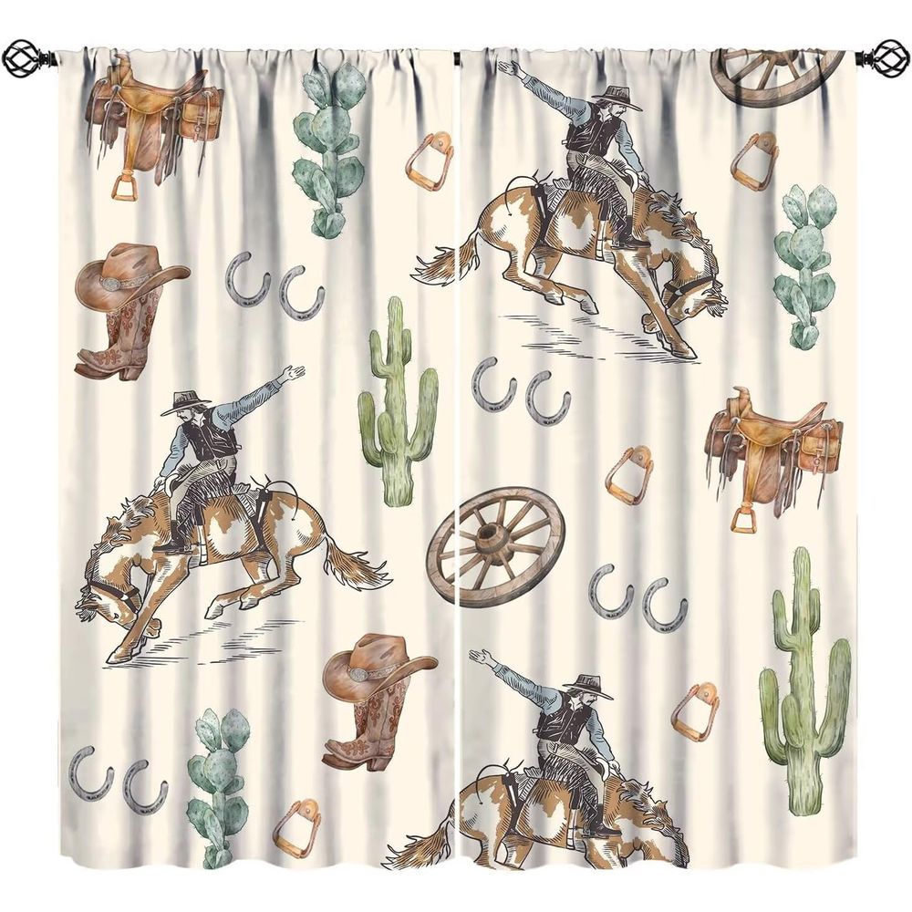 Blackout Curtains - Tirai Blackout Bertema Koboi, Wild West