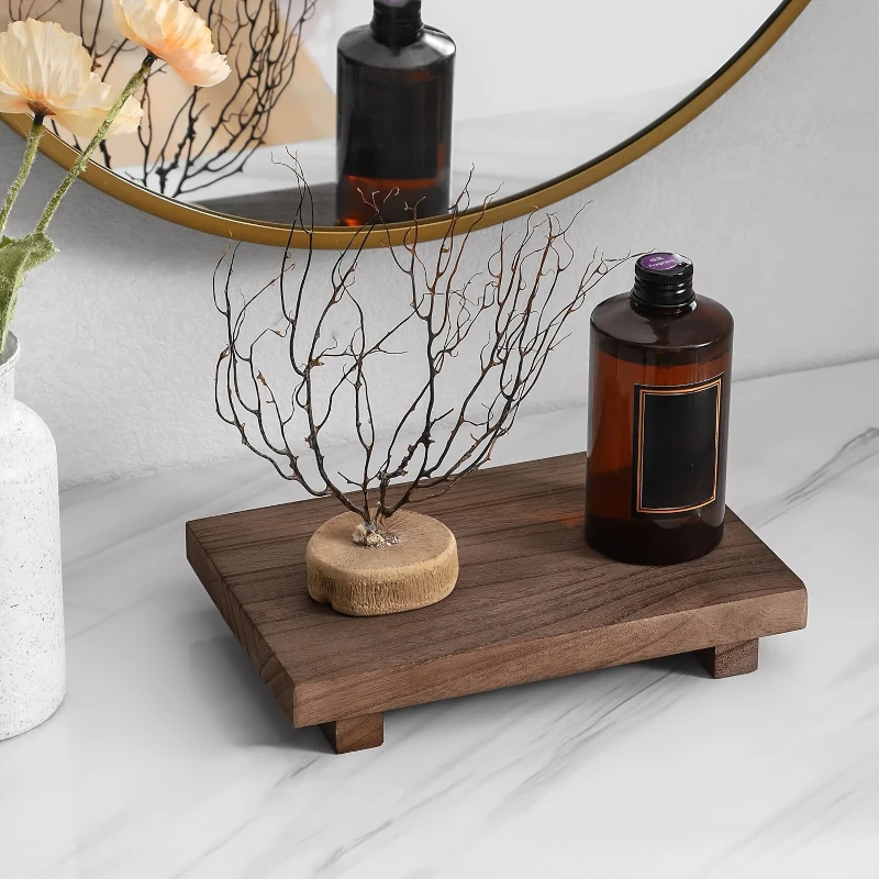 Vanity Home Decor - Nampan kamar mandi kayu Retro, tempat