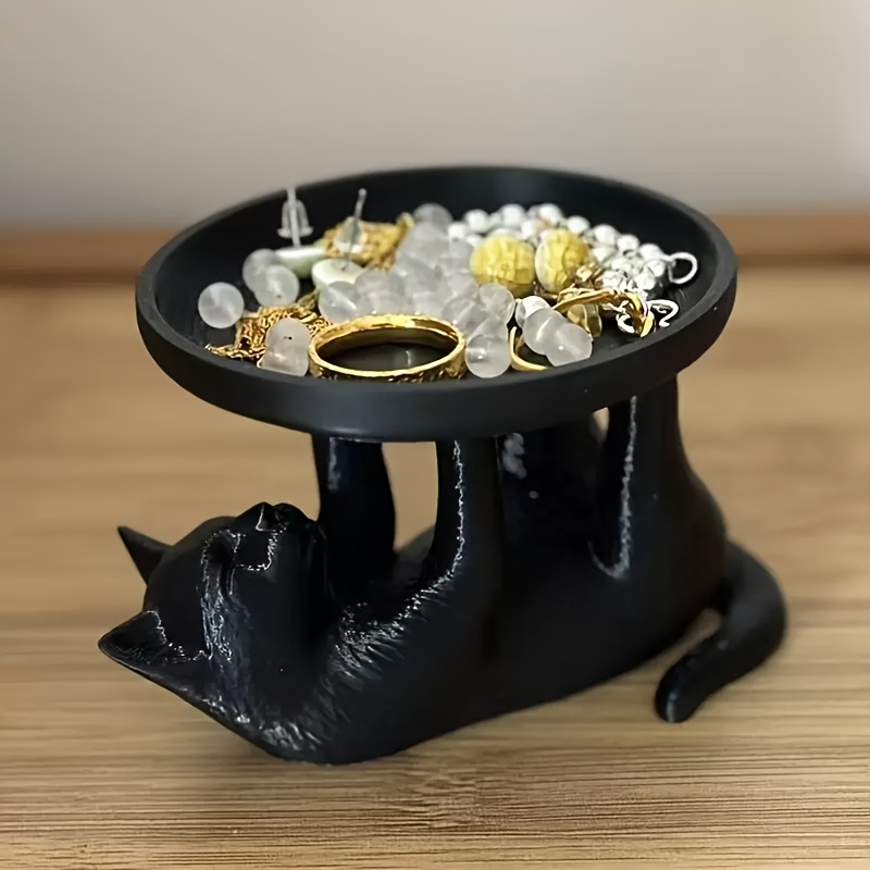 Vanity Home Decor - Nampan Perhiasan Kucing Hitam Lucu dari