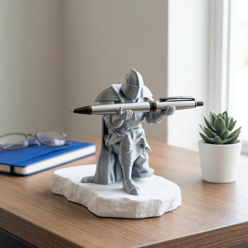 Home Decor Medieval - Tempat Pena Ksatria Resin Armor Abad