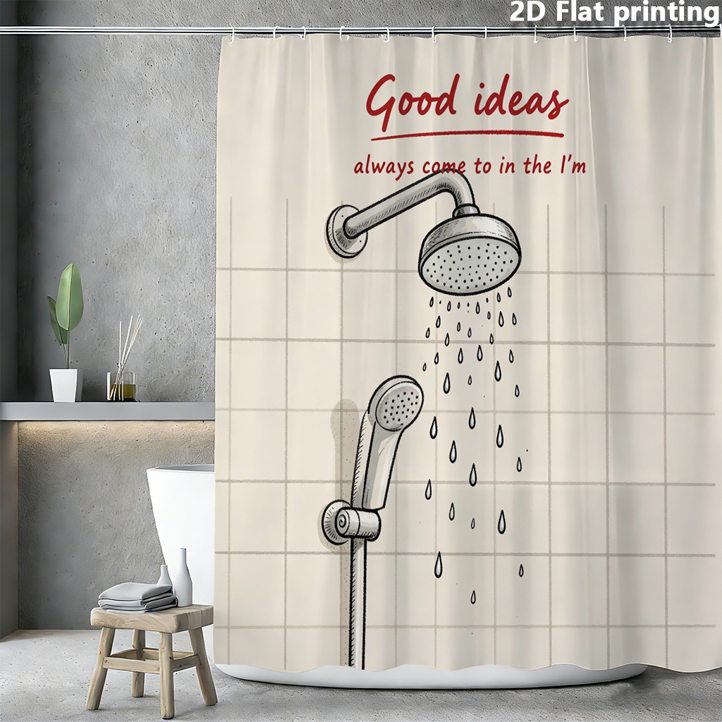 Home Decor Quotes Ideas - Tirai Kamar Mandi Lucu, Cetakan Kutipan
