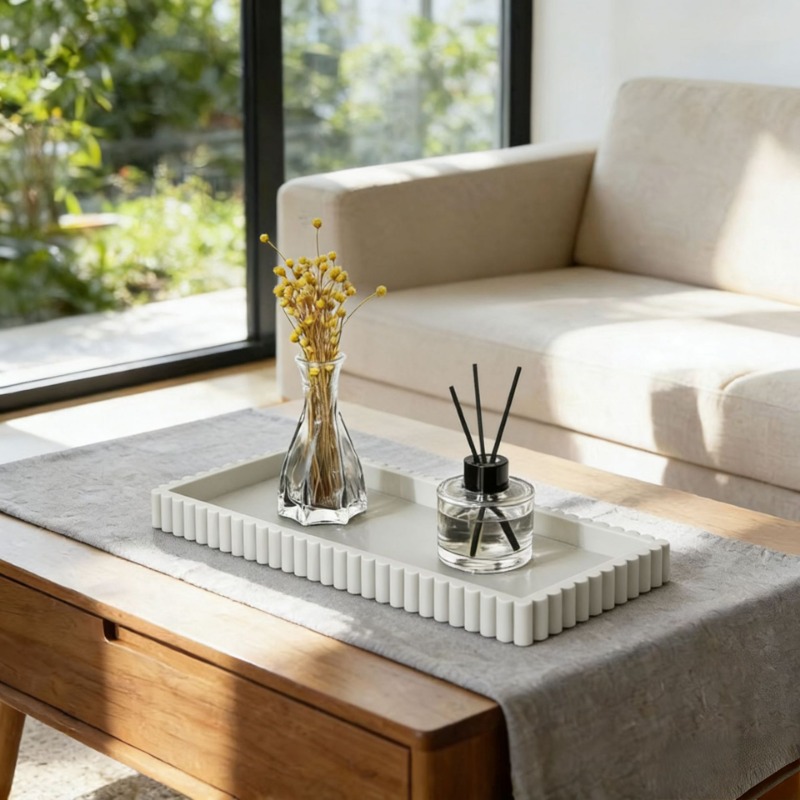 Vanity Home Decor - Baki Penyimpanan Berpinggir Beralur Silikon, Baki