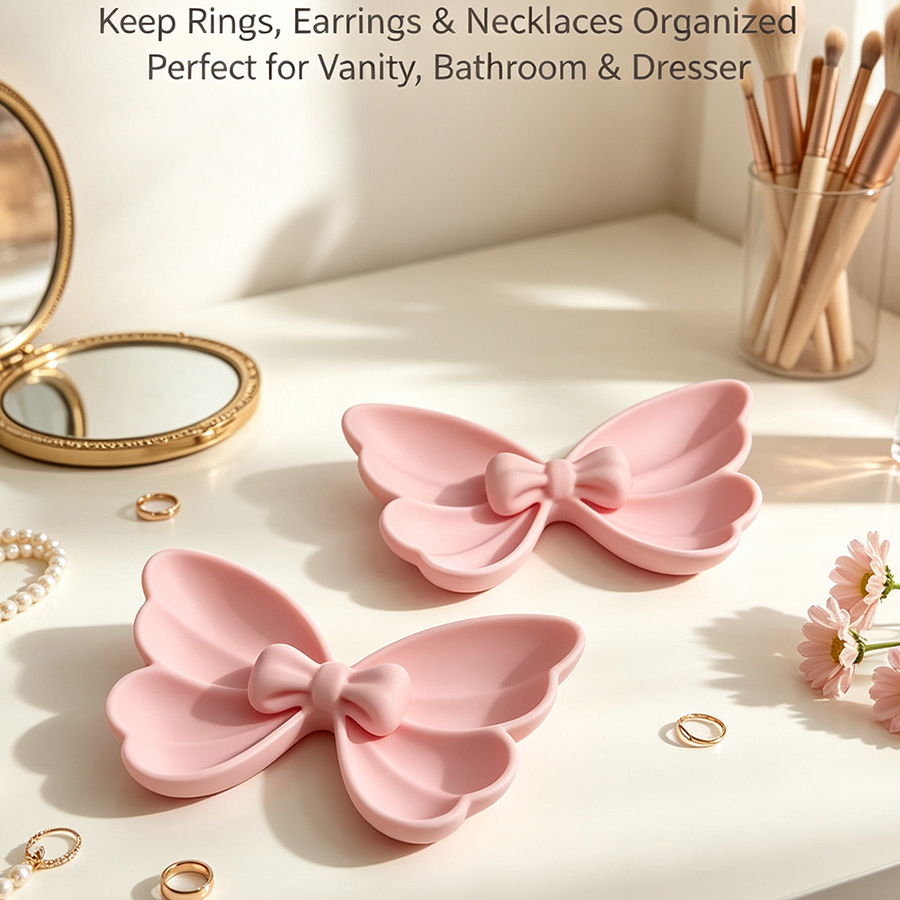 Vanity Home Decor - 2Pcs Nampan Penyimpanan Perhiasan Harian Berbentuk