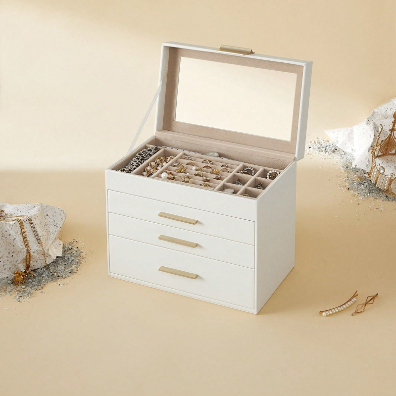 Vanity Home Decor - Organizer Perhiasan 4 Lapis dengan Tutup