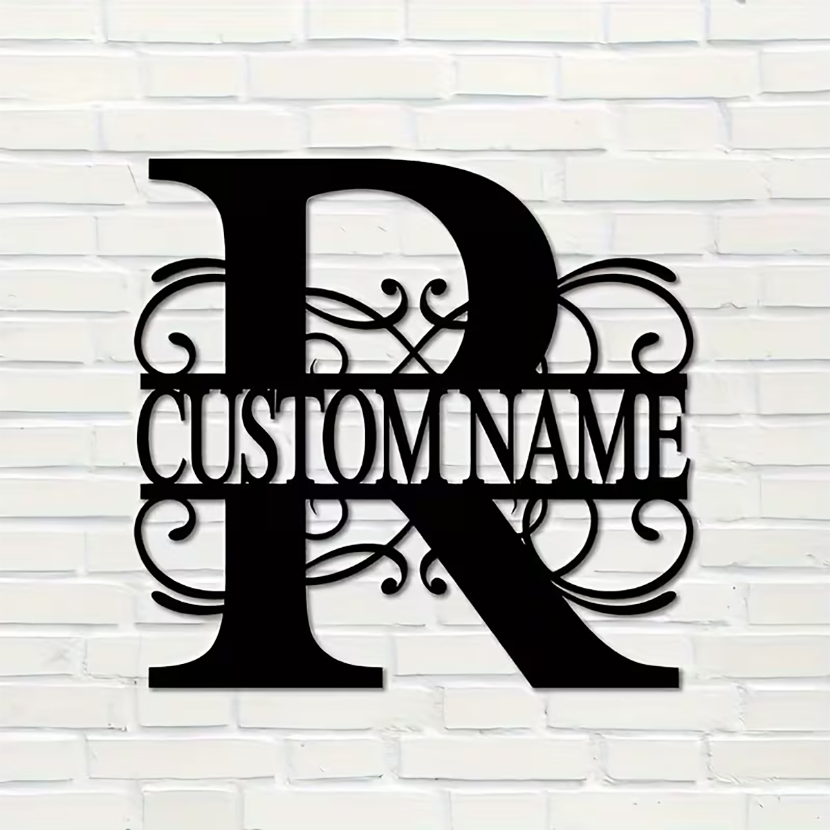 Home Decor Ideas - Seni Dinding Logam Monogram Kustom Klasik