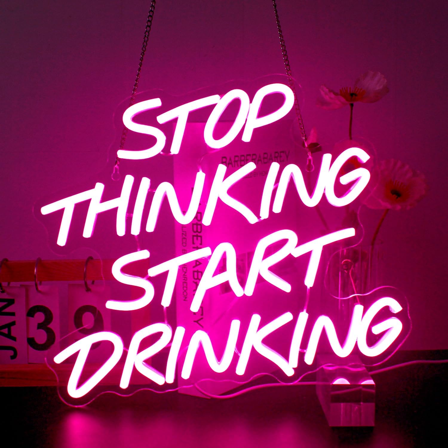 Home Decor Quotes Ideas - Hentikan Berpikir Mulai Minum Lampu Neon