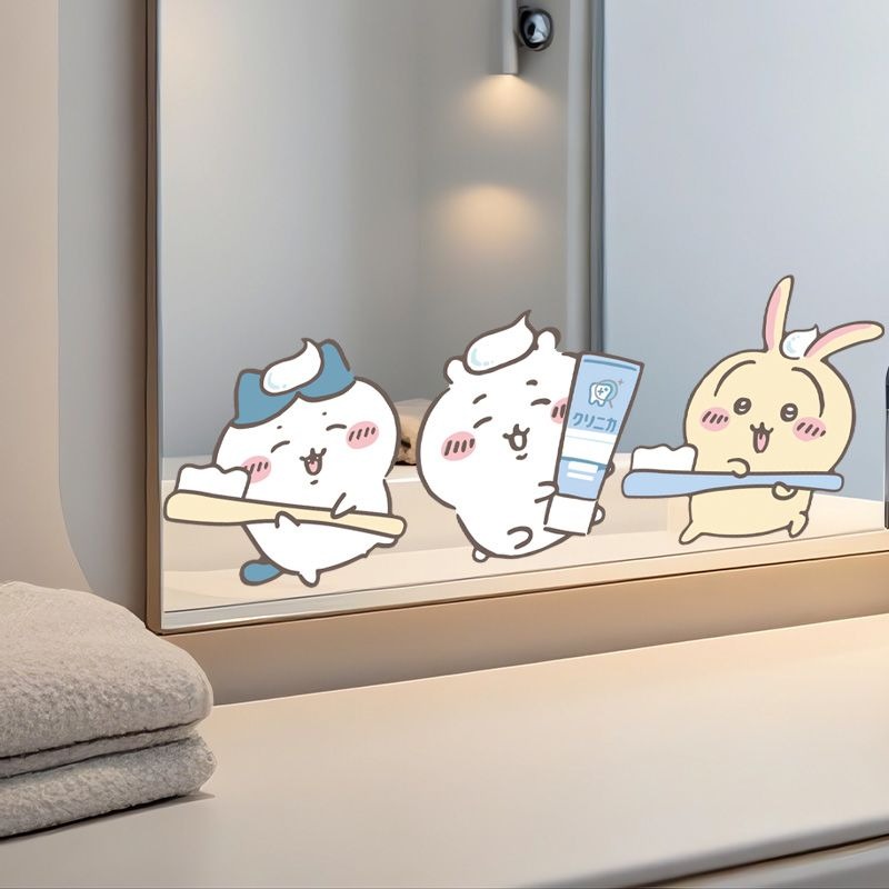 Stiker Cermin Chiikawa Motif L - Vanity Home Decor ulasan dan harga