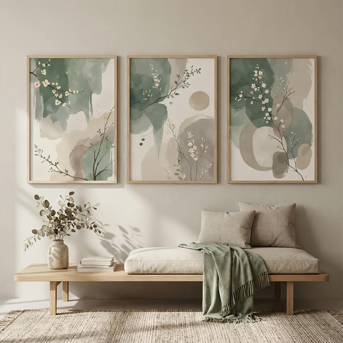 3 Buah Poster Kanvas Daun Hija - Home Decor Trends ulasan dan harga