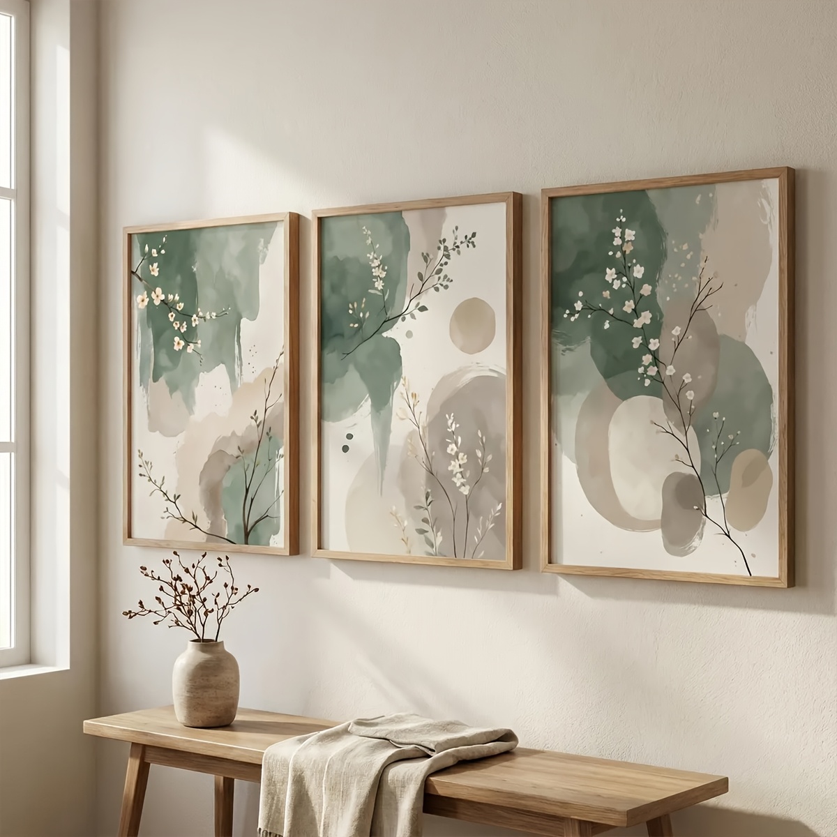 3 Buah Poster Kanvas Daun Hija - Home Decor Trends ulasan dan harga