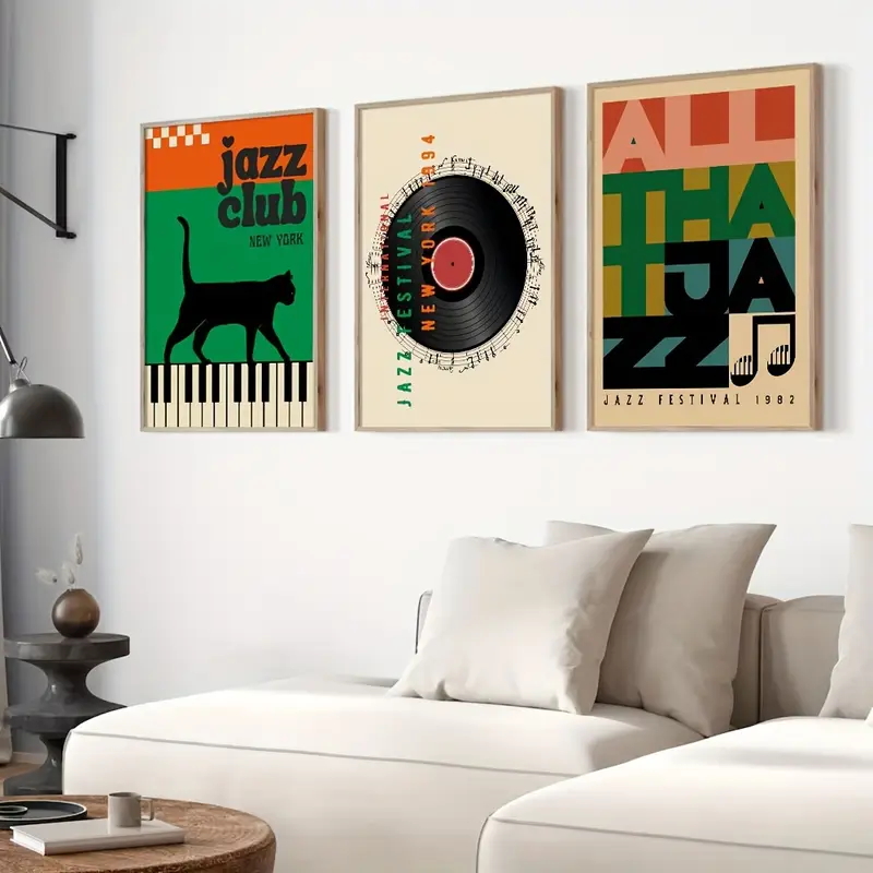 3 Buah Poster Musik Jazz Retro - Home Decor Medieval ulasan dan harga