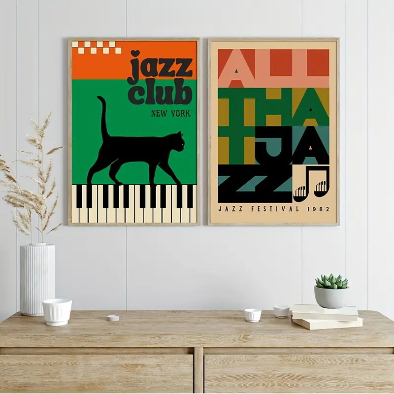3 Buah Poster Musik Jazz Retro - Home Decor Medieval ulasan dan harga