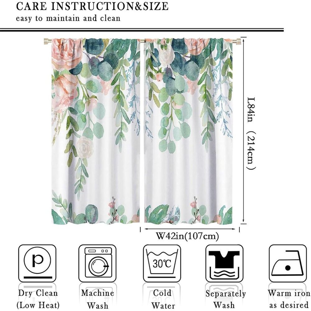 Tirai Motif Daun Hijau dan Bun - Blackout Curtains ulasan dan harga