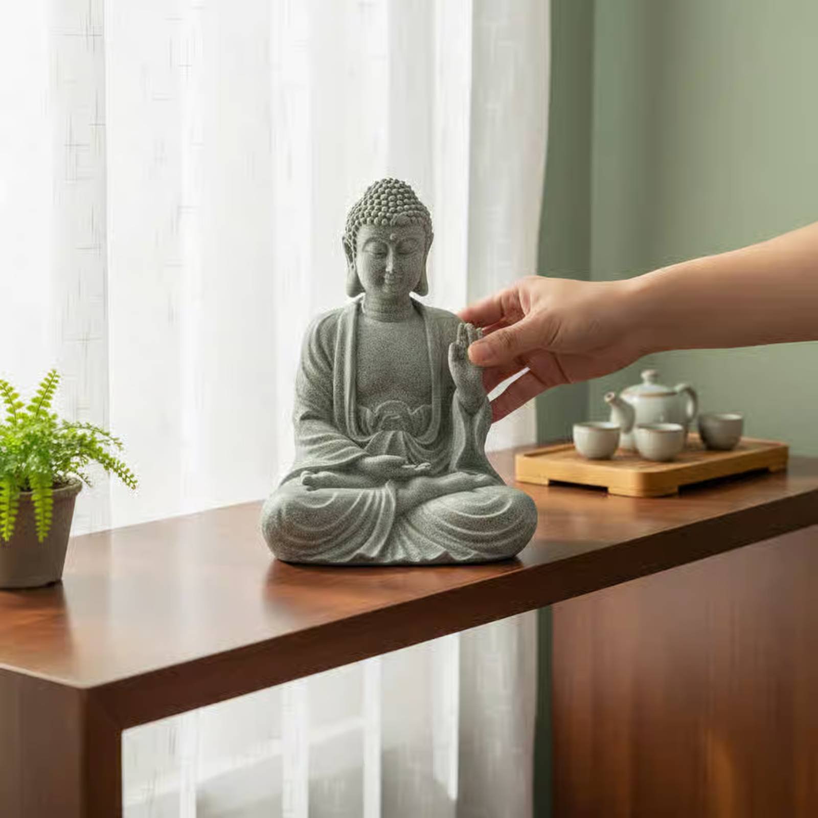 3 Buah Set Patung Buddha Batu  - Home Decor Zen ulasan dan harga