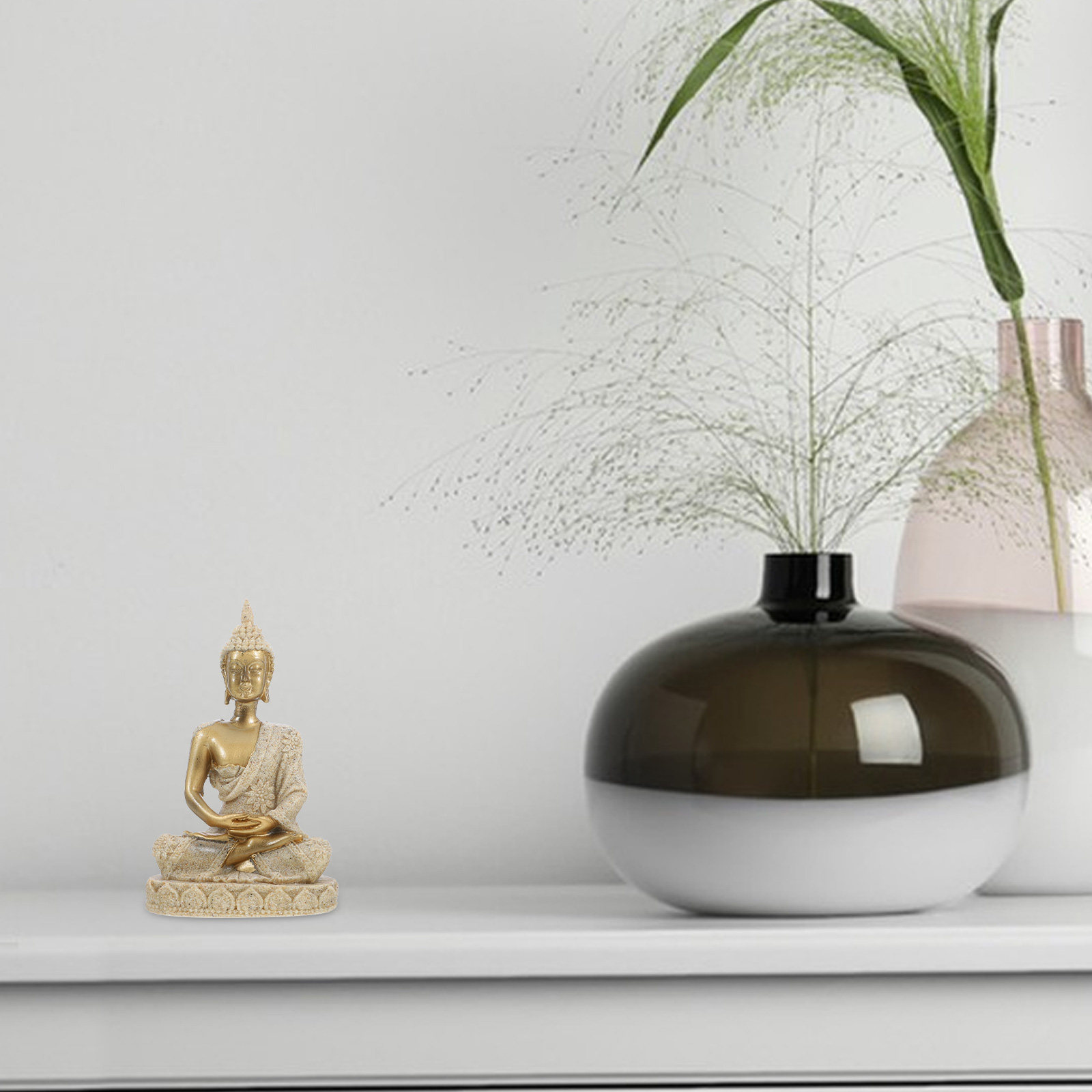 Patung Buddha Resin Retro Ukur - Home Decor Zen ulasan dan harga