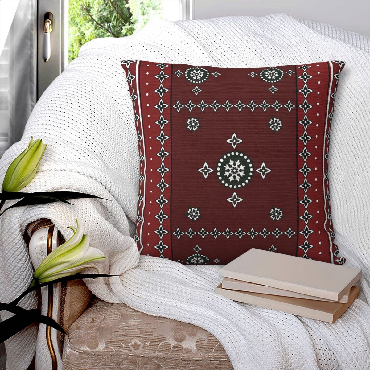 Sarung Bantal Persegi Karachi  - Home Decor Karachi ulasan dan harga