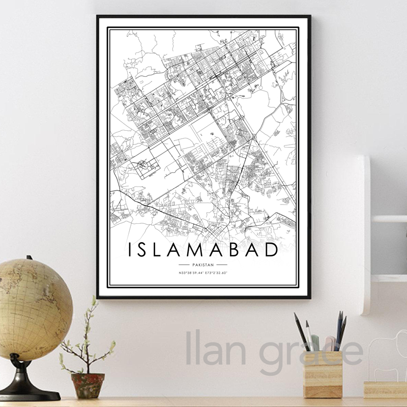 Poster Peta Kota KARACHI Peta  - Home Decor Karachi ulasan dan harga