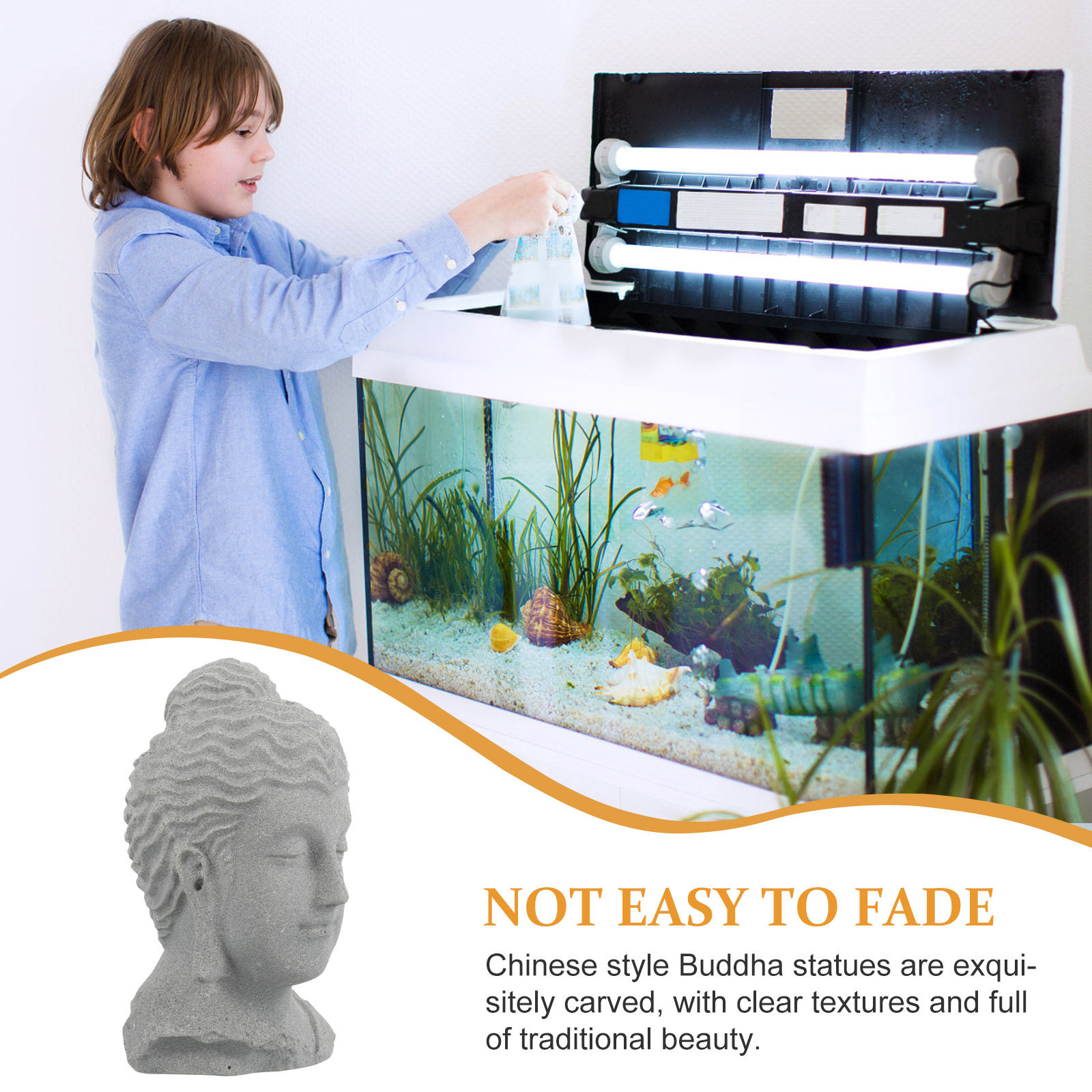 Patung Kepala Buddha untuk Dek - Home Decor Zen ulasan dan harga
