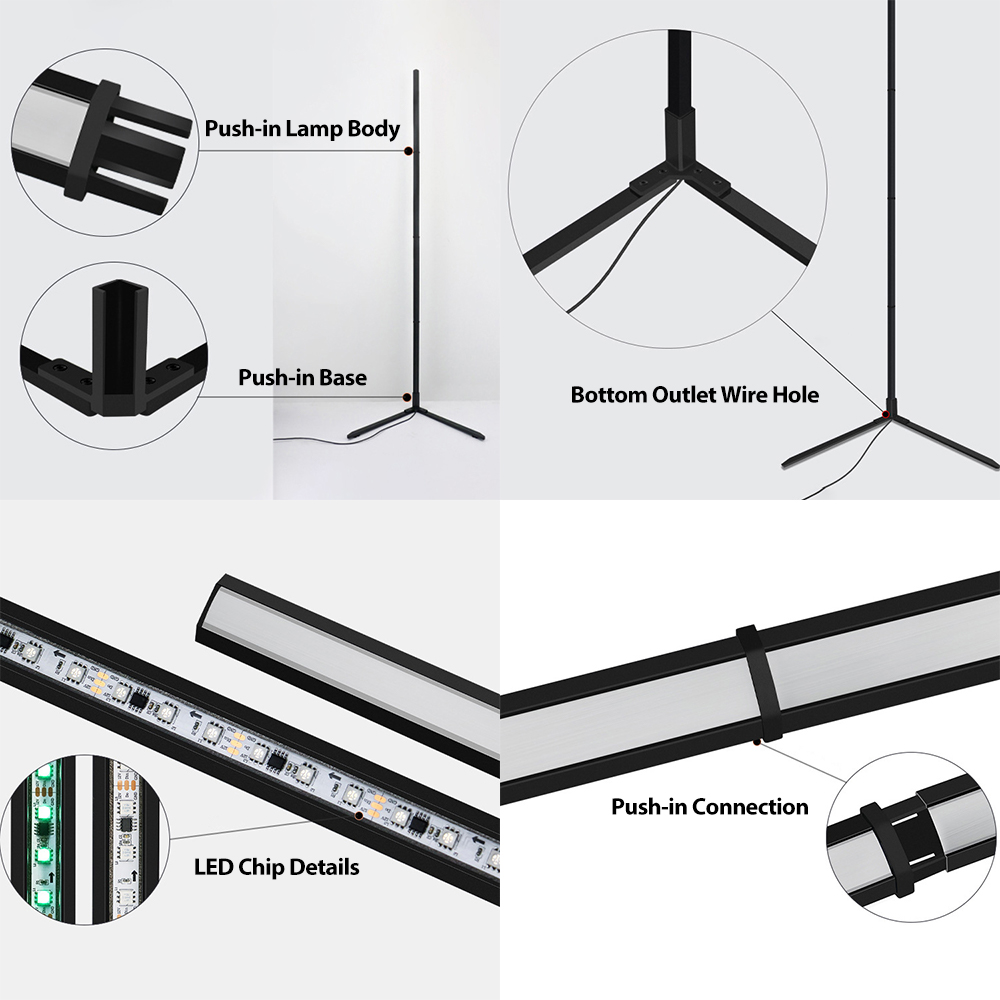 Lampu Lantai LED RGBIC Tuya 18 - Home Decor App Free ulasan dan harga