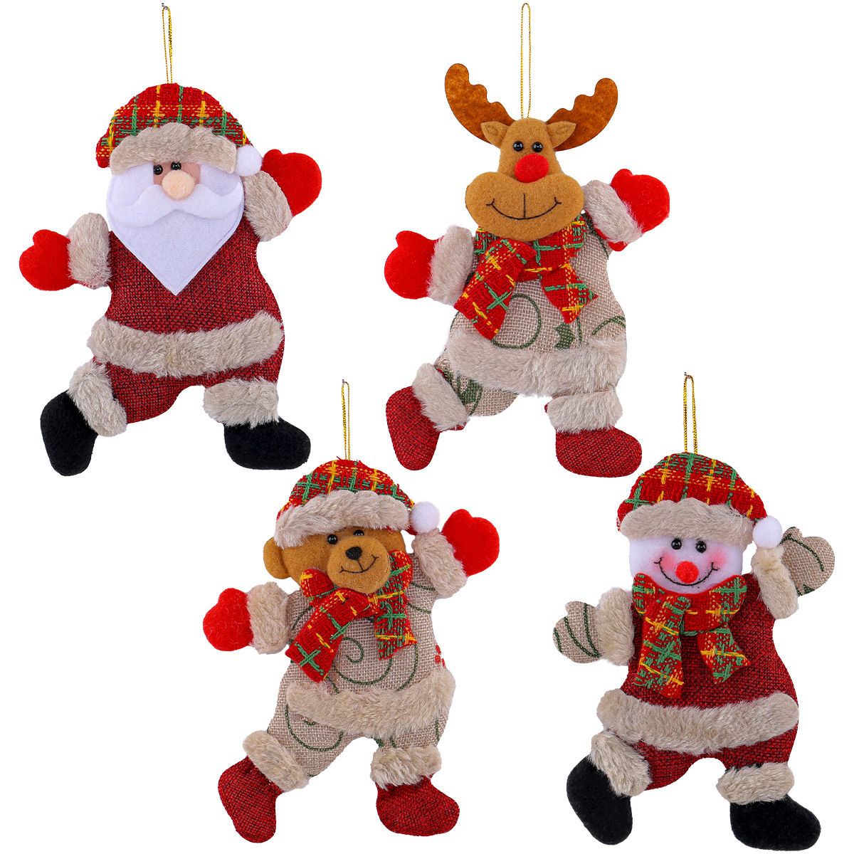 4pcs Set Hiasan Pohon Natal Ka - Home Decor Fabric ulasan dan harga