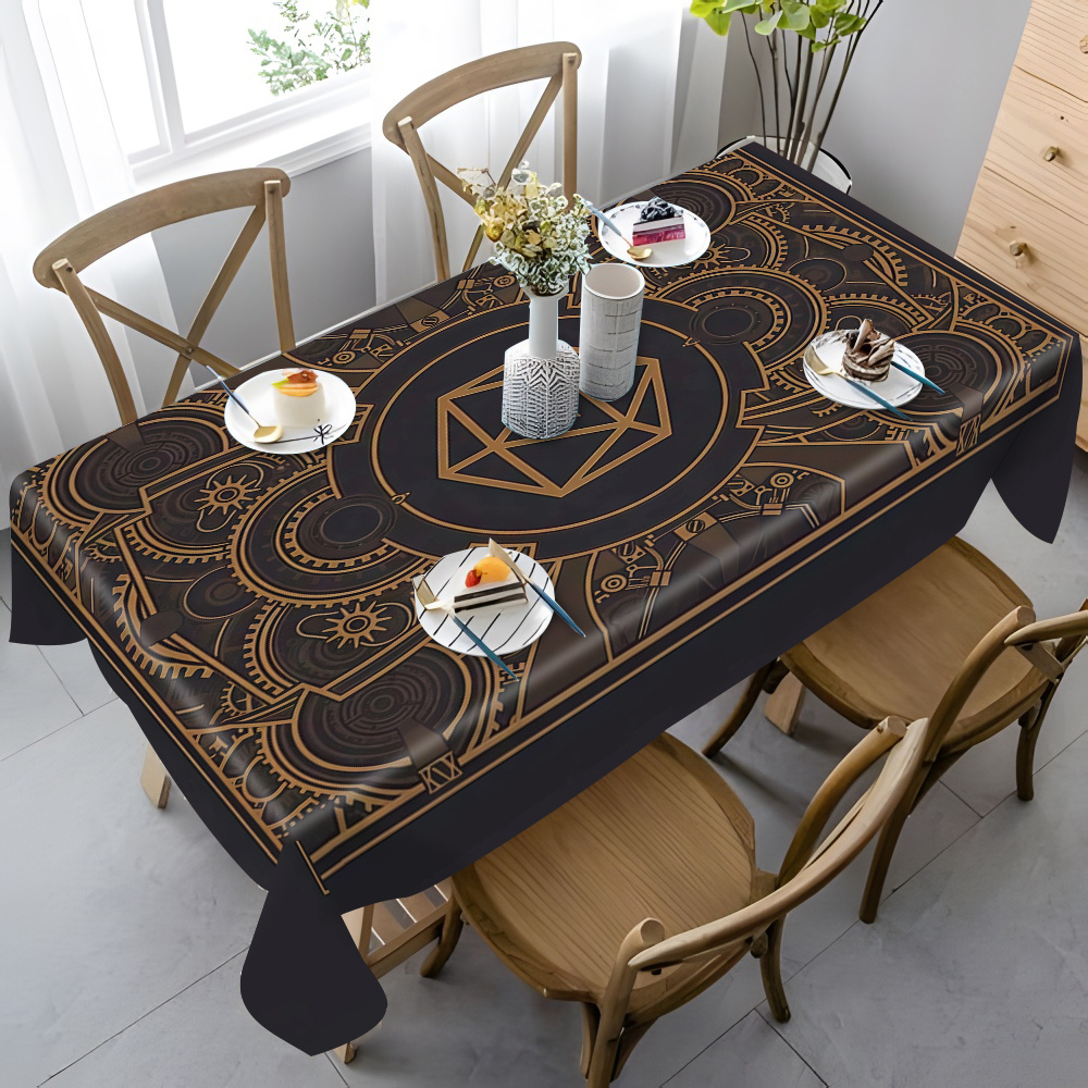 Taplak Meja Pola Gigi Emas Hit - Home Decor Fabric ulasan dan harga