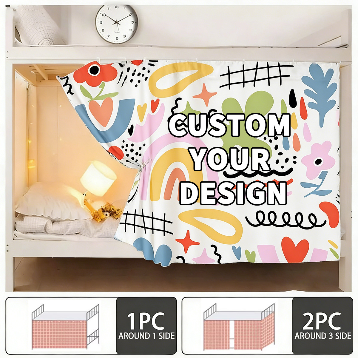 2D FLAT 1pc/2pcs/3pcs Tirai Te - Blackout Curtains ulasan dan harga