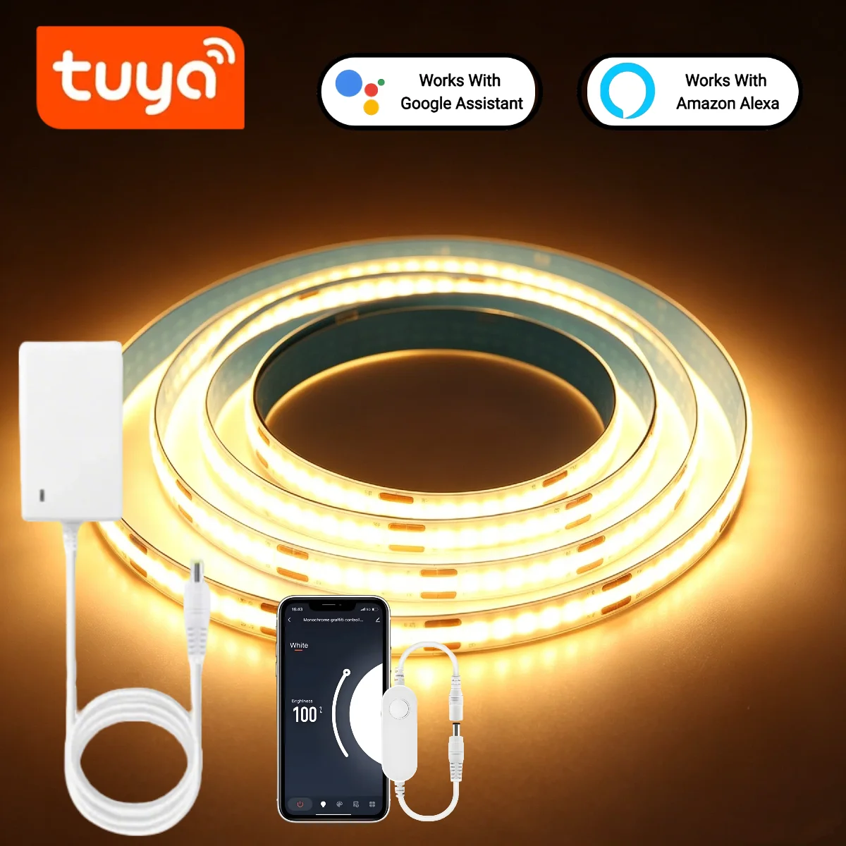 Lampu Strip LED COB Pintar Tuy - Home Decor App Free ulasan dan harga