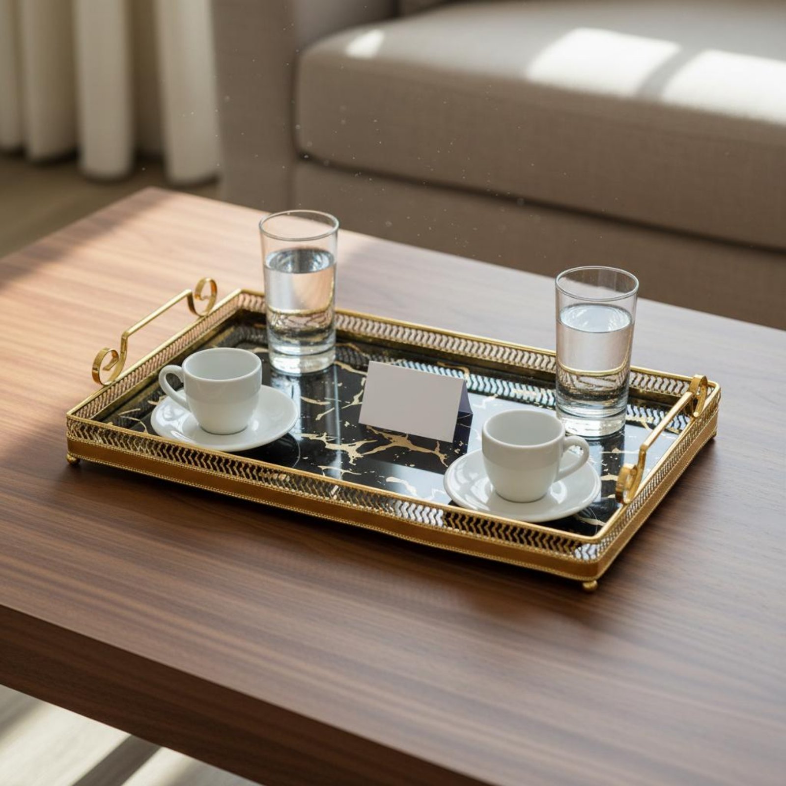 Nampan Cermin Dekoratif Desain - Vanity Home Decor ulasan dan harga