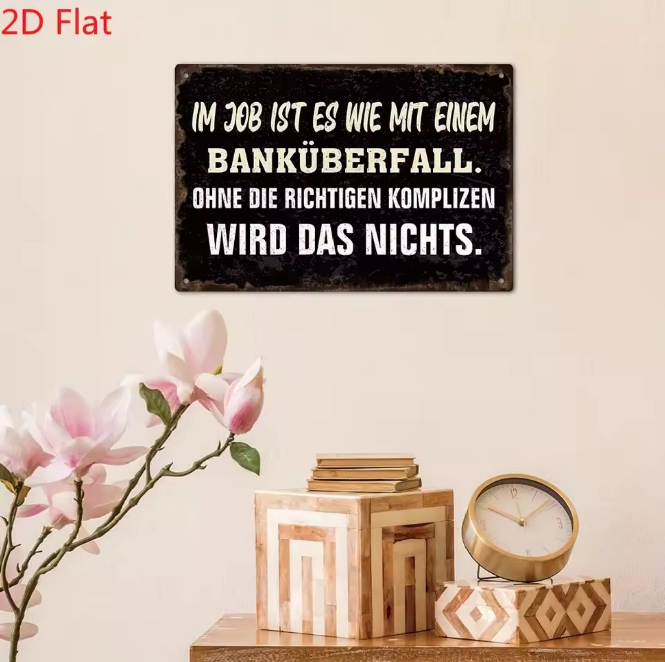 Papan Logam Vintage Jerman den - Home Decor Jobs ulasan dan harga