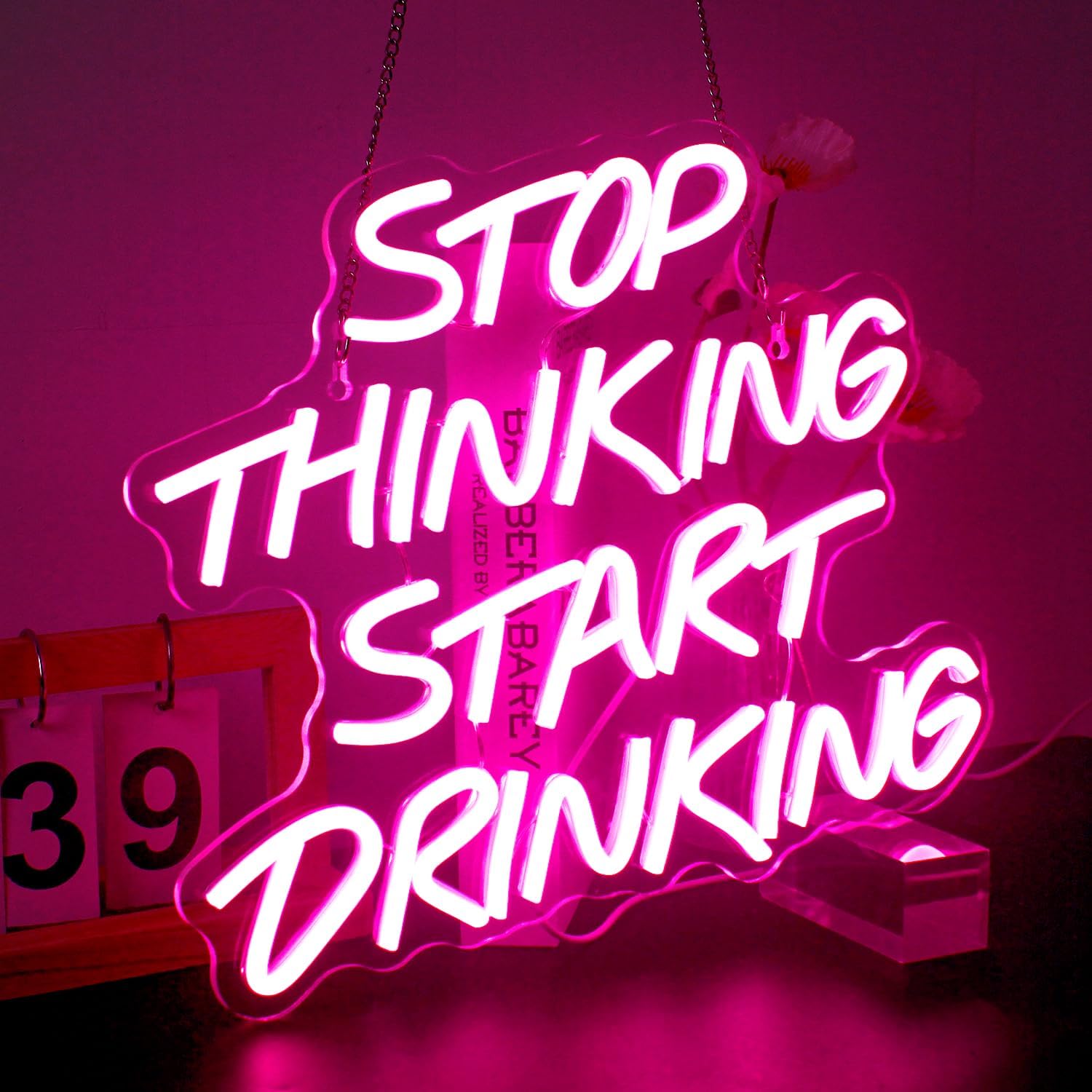 Hentikan Berpikir Mulai Minum  - Home Decor Quotes Ideas ulasan dan harga