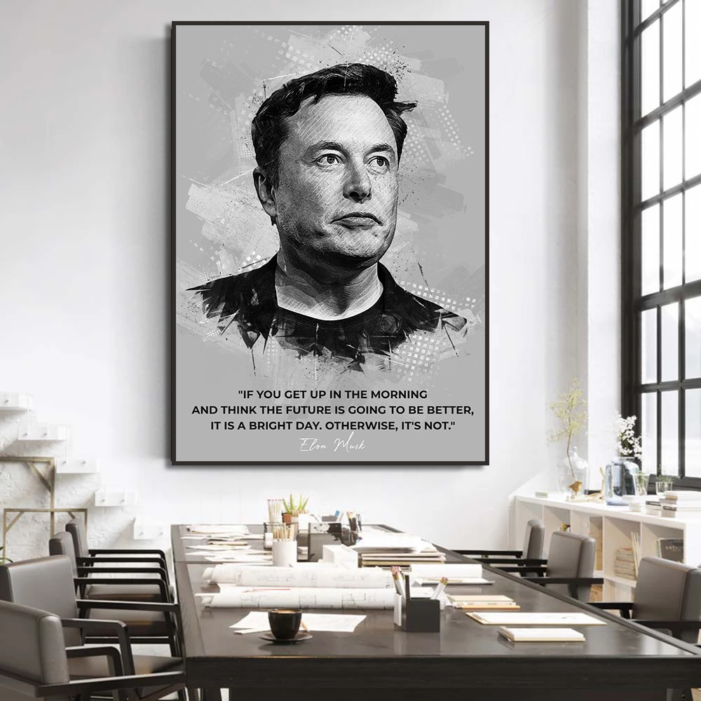 Lukisan kanvas Steve Elon Musk - Home Decor Jobs ulasan dan harga